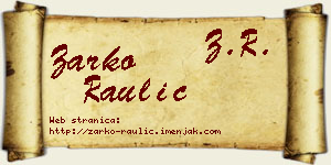 Žarko Raulić vizit kartica